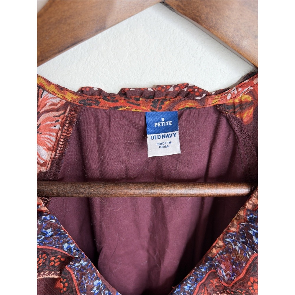 Old Navy Petite Small Boho Floral Peasant Dress  Cottage Core Flutter Sleeve - Picture 4 of 9